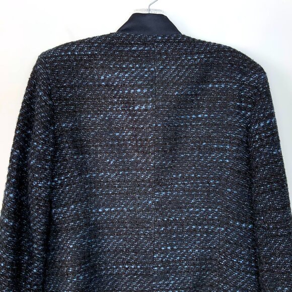 Elie Tahari Tori Blue Metallic Tweed Blazer Sz 10 - Picture 4 of 16